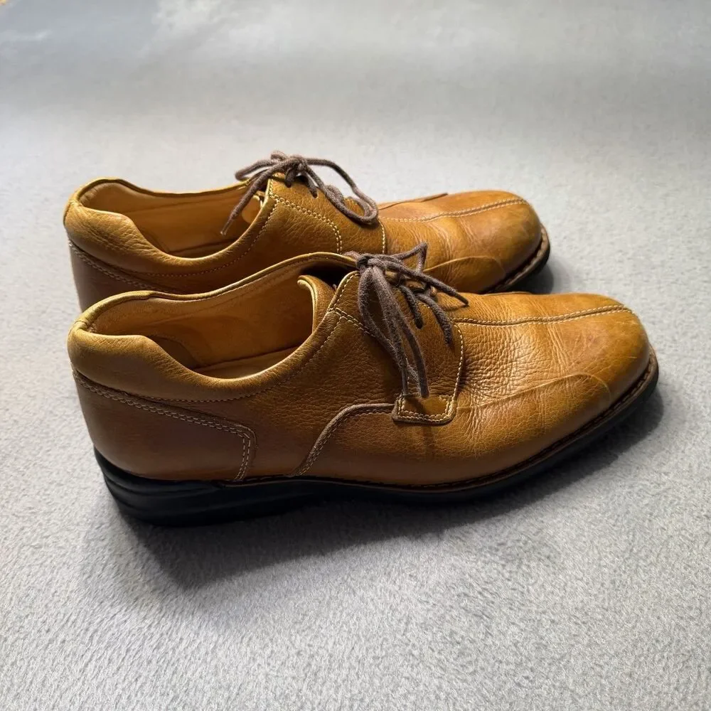 Johnston & Murphy Mens Size 8.5 M Brown Leather Split Toe Derby Dress Shoe